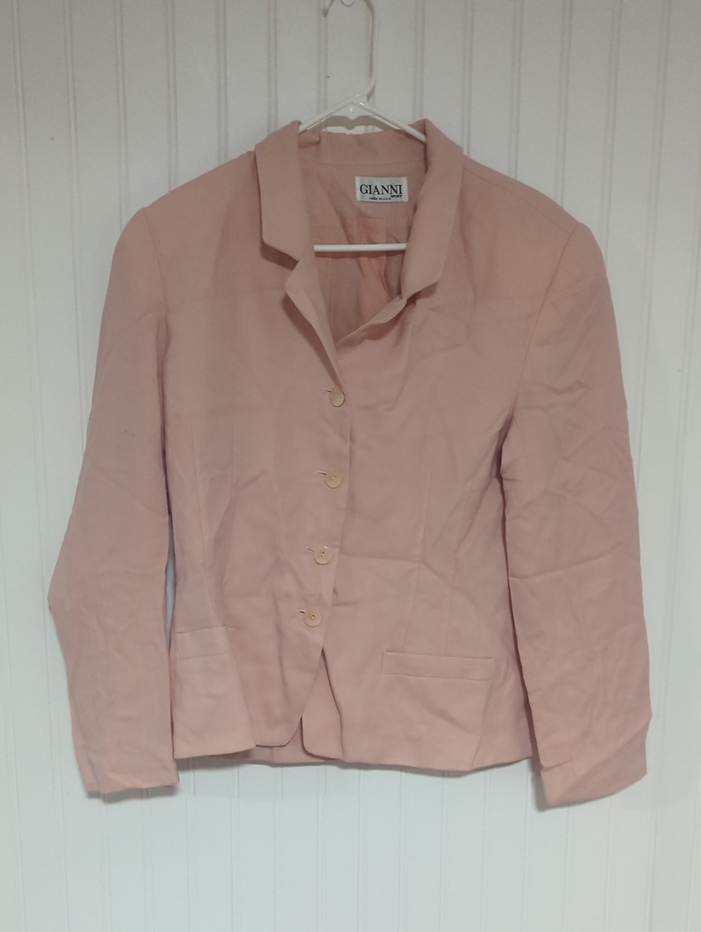 Gianni Sport Light Pink Tailored Wool Blazer
